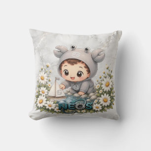 Neos Kawaii Zodiac Cancer Throw Pillow