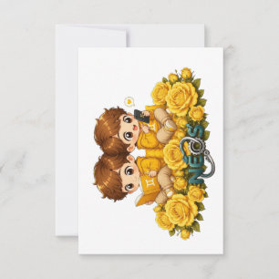 Neos Kawaii Zodiac Gemini Invitation
