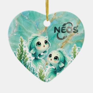 Neos Kawaii Zodiac Pisces Ceramic Ornament