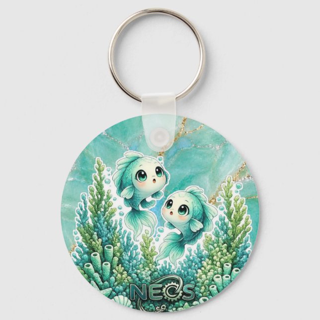 Neos Kawaii Zodiac Pisces Keychain (Front)
