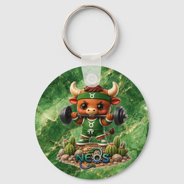 Neos Zodiac Kawaii Taurus Keychain (Front)