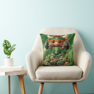 Neos Zodiac Kawaii Taurus Throw Pillow