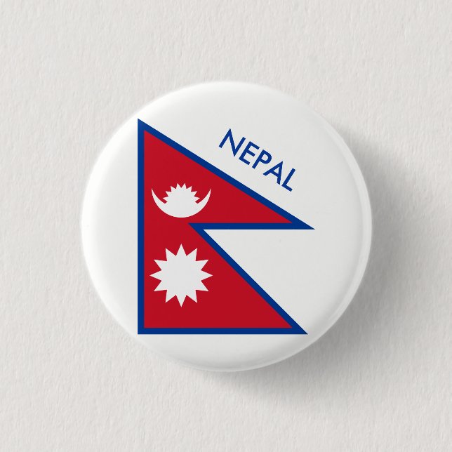 nepal 1 inch round button (Front)