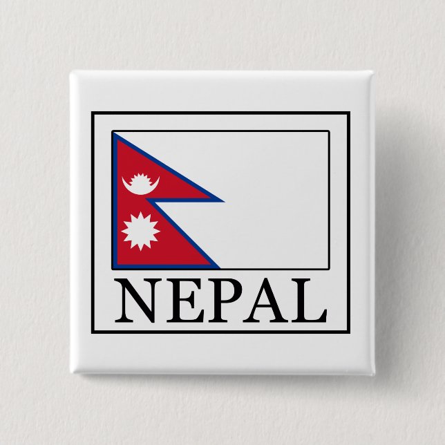 Nepal 2 Inch Square Button (Front)