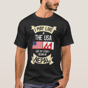 Nepal American Flag Usa Nepali Roots T-Shirt