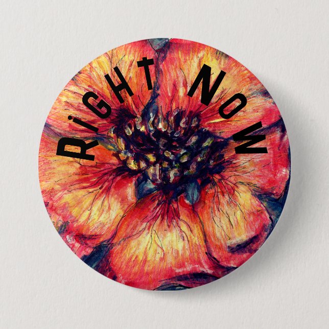 Nepal Cinquefoil Flower Right Now 3 Inch Round Button (Front)