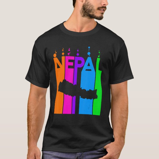 Nepal Colourful Bubbles T-Shirt (Front)