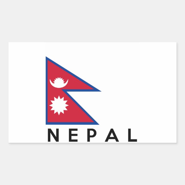 nepal country flag symbol name text sticker (Front)
