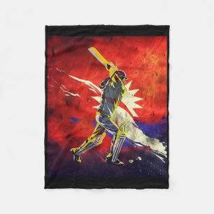 Nepal Cricket Jersey Cricket Flag Of Nepal 1 Fleece Blanket