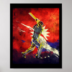 Nepal Cricket Jersey Cricket Flag Of Nepal 1 Poster