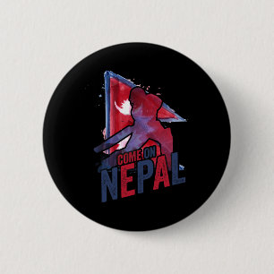 Nepal Cricket Jersey Nepali Flag Supporter Cricket 2 Inch Round Button