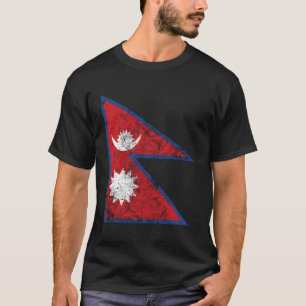 Nepal Distressed Flag Printed Math Gift Retro Vint T-Shirt