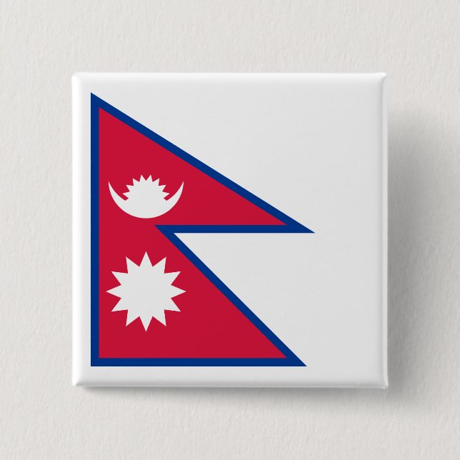 Nepal Flag 2 Inch Square Button (Front)