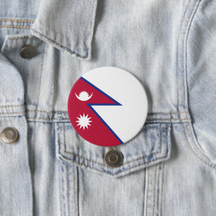 Nepal flag 3 inch round button