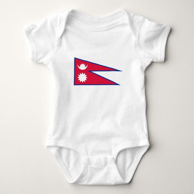Nepal Flag Baby Bodysuit (Front)