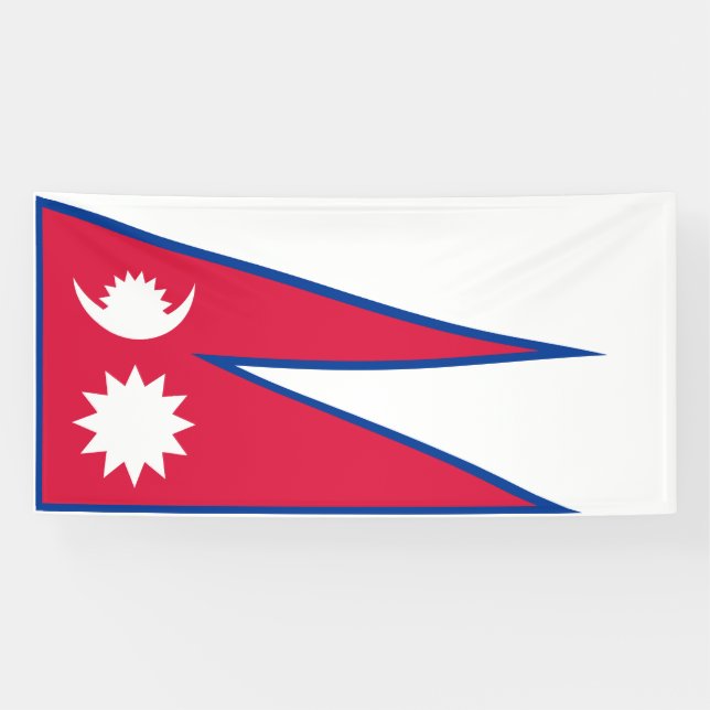Nepal Flag Banner (Horizontal)