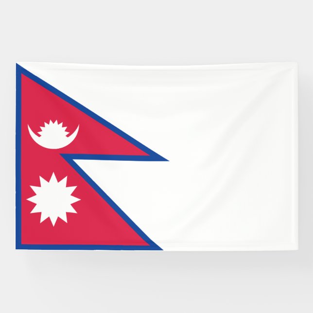 Nepal Flag Banner (Horizontal)