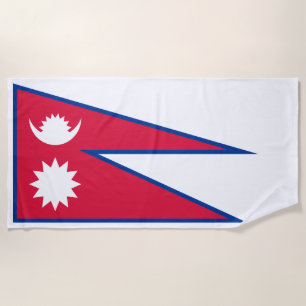 Nepal Flag Beach Towel