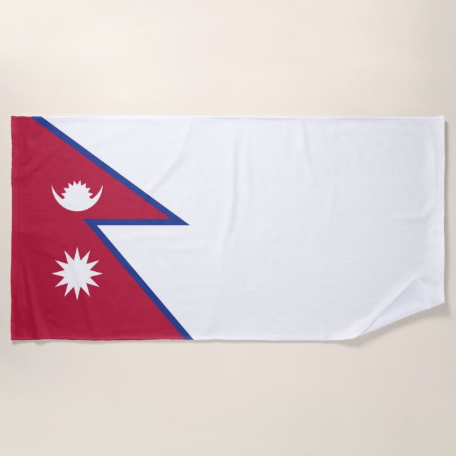 Nepal flag beach towel (Front)