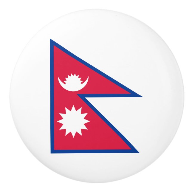 Nepal Flag Ceramic Knob (Front)