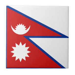Nepal Flag Ceramic Tile
