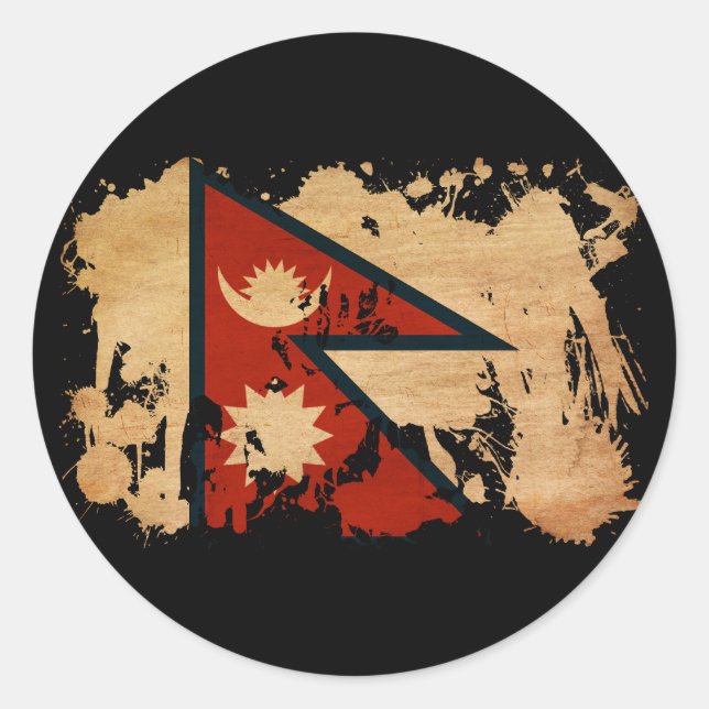 Nepal Flag Classic Round Sticker (Front)