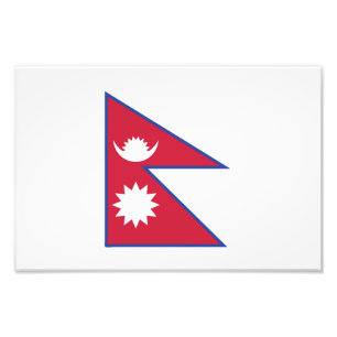 Nepal Flag Emblem Photo Print