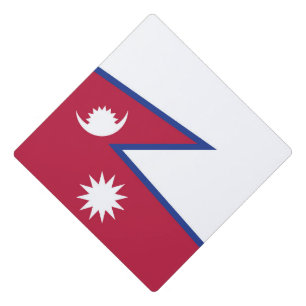Nepal flag graduation cap topper