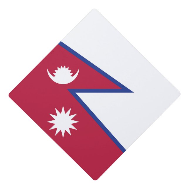 Nepal flag graduation cap topper (Front)