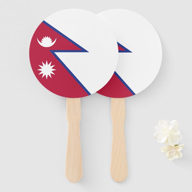 Nepal flag hand fan (Front and Back)