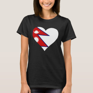 Nepal Flag Heart Nepal Gifts Love Nepal T-Shirt