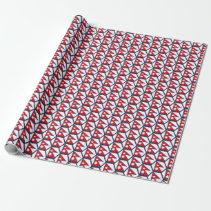 Nepal Flag Honeycomb Wrapping Paper