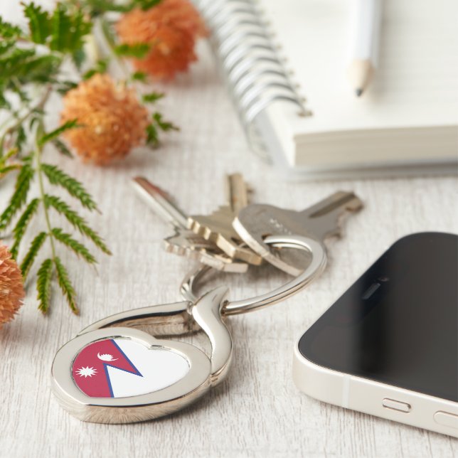 Nepal flag keychain (Side)