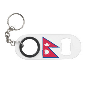 Nepal Flag Keychain Bottle Opener