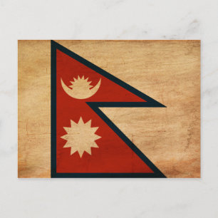 Nepal Flag Postcard