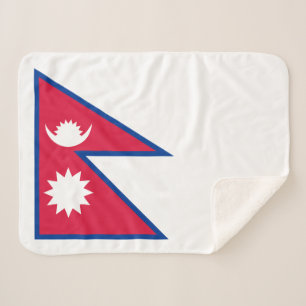 Nepal Flag Sherpa Blanket