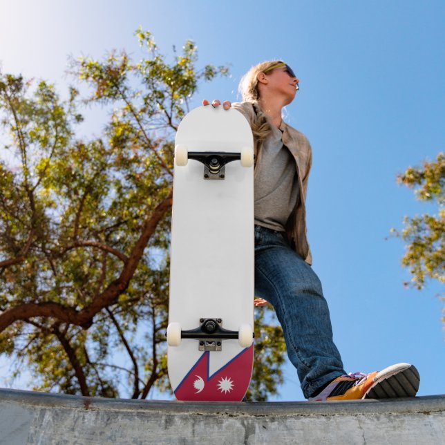 Nepal flag skateboard (Outdoor 1)