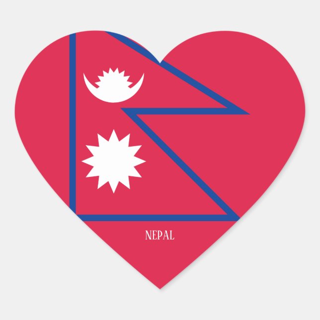 Nepal Flag Splendid Patriotic Heart Sticker (Front)