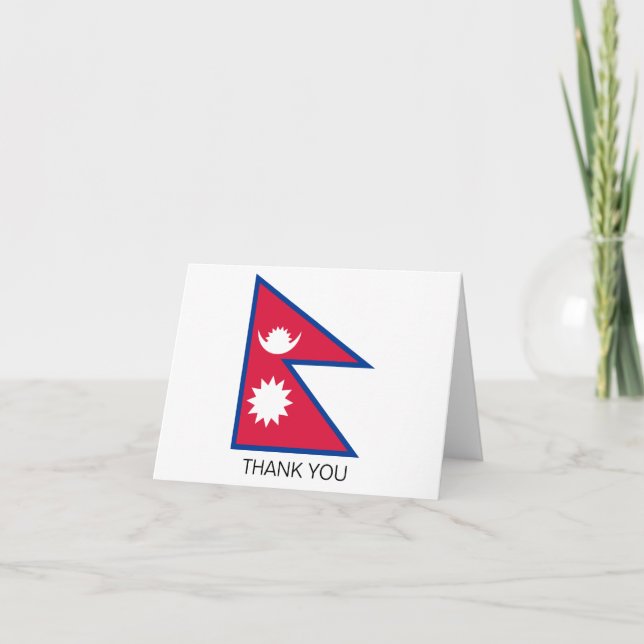 Nepal Flag Thank You Card (Front)