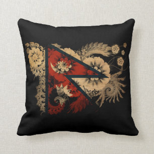 Nepal Flag Throw Pillow