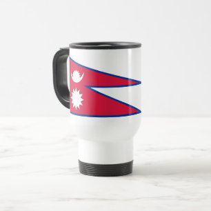 Nepal Flag Travel Mug