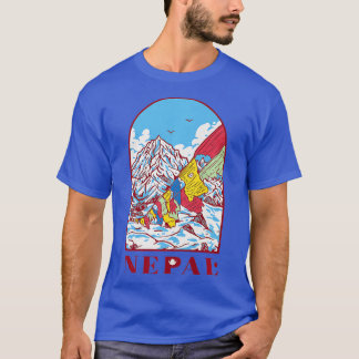 Nepal Mountains Climbing Himalaya Mount Everest   T-Shirt
