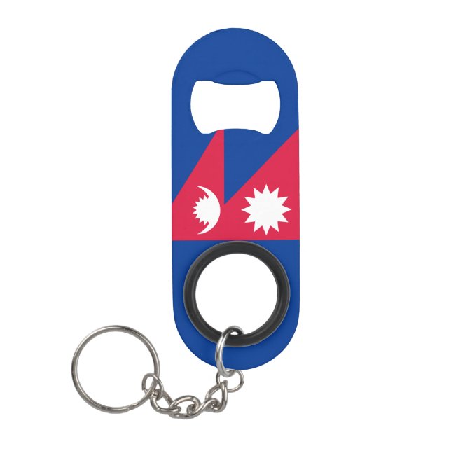 Nepal National Flag Patriotic Keychain Bottle Opener (Front)