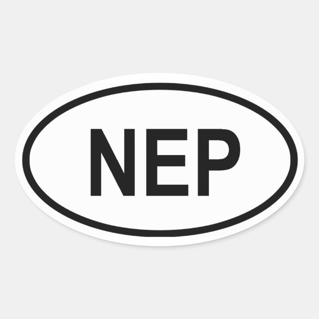 Nepal "NEP" Oval Sticker (Front)