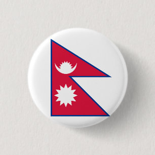 Nepal (Nepalese) Flag 1 Inch Round Button