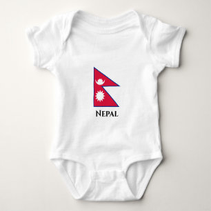 Nepal (Nepalese) Flag Baby Bodysuit