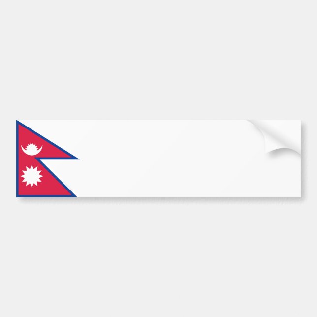 Nepal/Nepalese Flag Bumper Sticker (Front)