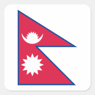 Nepal (Nepalese) Flag Square Sticker