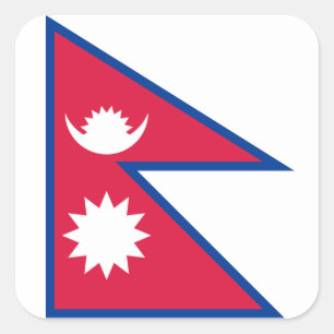 Nepal/Nepalese Flag Square Sticker