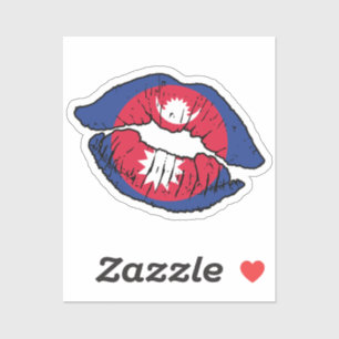 Nepal Nepalese Lipstick Love Flag